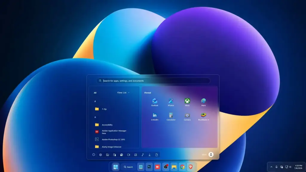 Windows 11 Liquid Glass